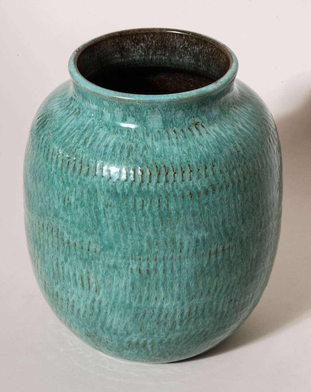 Louis Delachenal French Art Deco Blue or Green 'Turquoise' Stoneware Vase In Excellent Condition In New York, NY