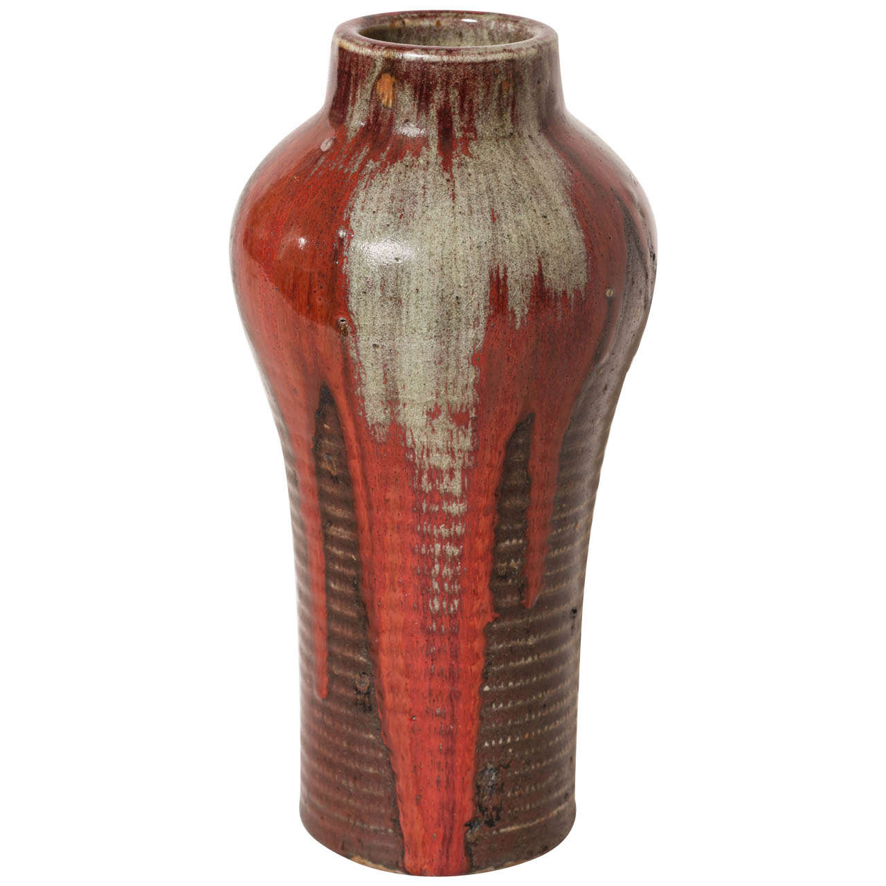 Emile Decoeur French Art Deco Stoneware Vase For Sale