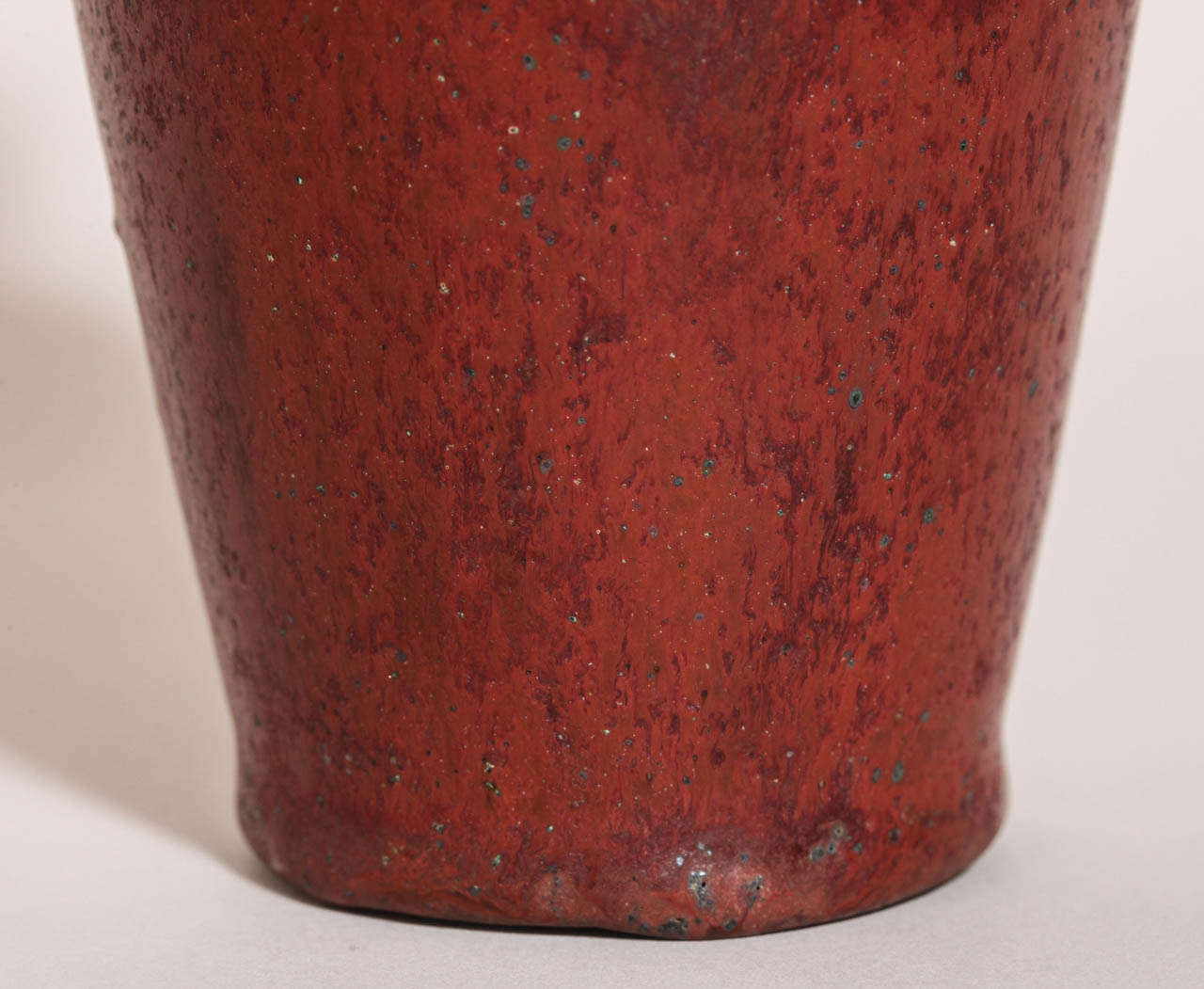 French Émile Decoeur Art Deco Red Stoneware Vase