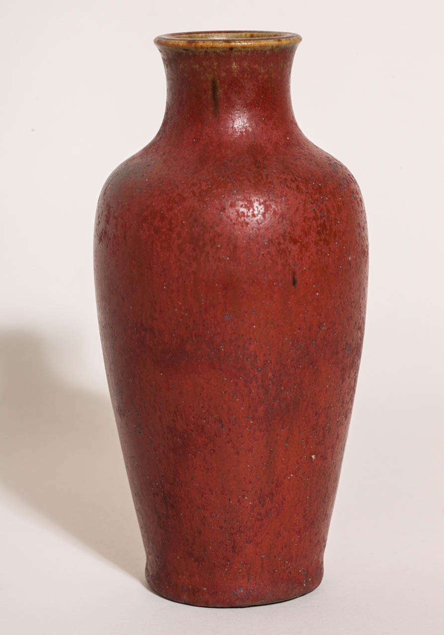 20th Century Émile Decoeur Art Deco Red Stoneware Vase