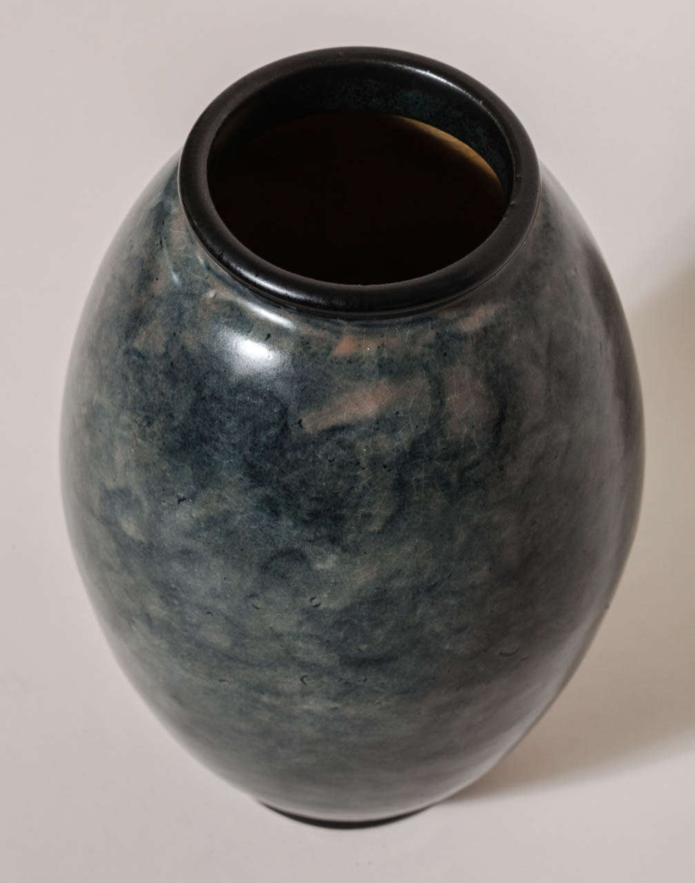 Emile Decoeur French Art Deco Blue Stoneware Vase For Sale 4