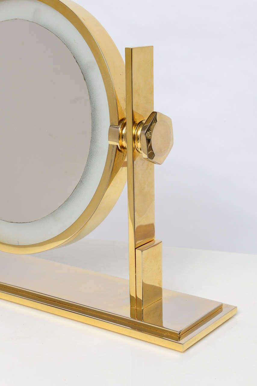 gold vanity mirror with lights