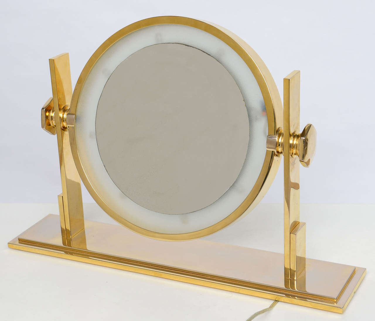 American Karl Springer Lighted Table Top Vanity Mirror