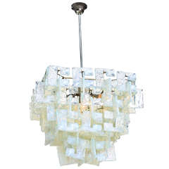 Opaline Chandelier by Carlo Nason for Mazzega