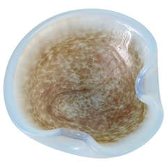 Opaline Murano Glass Dish with Aventurine Inclusions