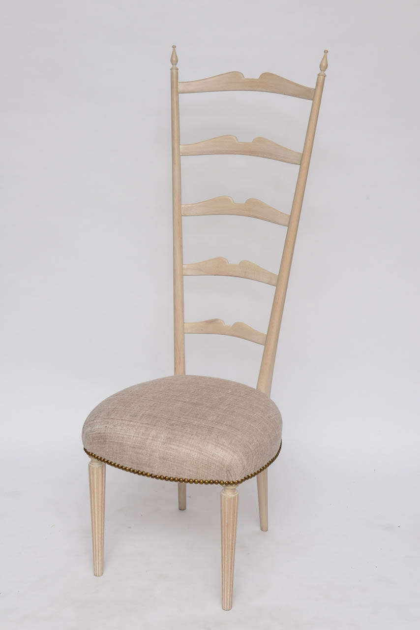 Tall 50's Italian Ladder Back Chair For Sale at 1stDibs