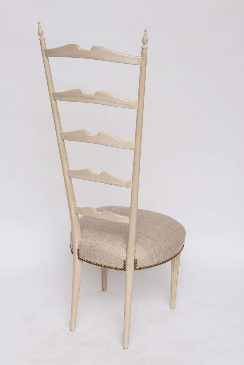 Tall 50's Italian Ladder Back Chair For Sale at 1stDibs