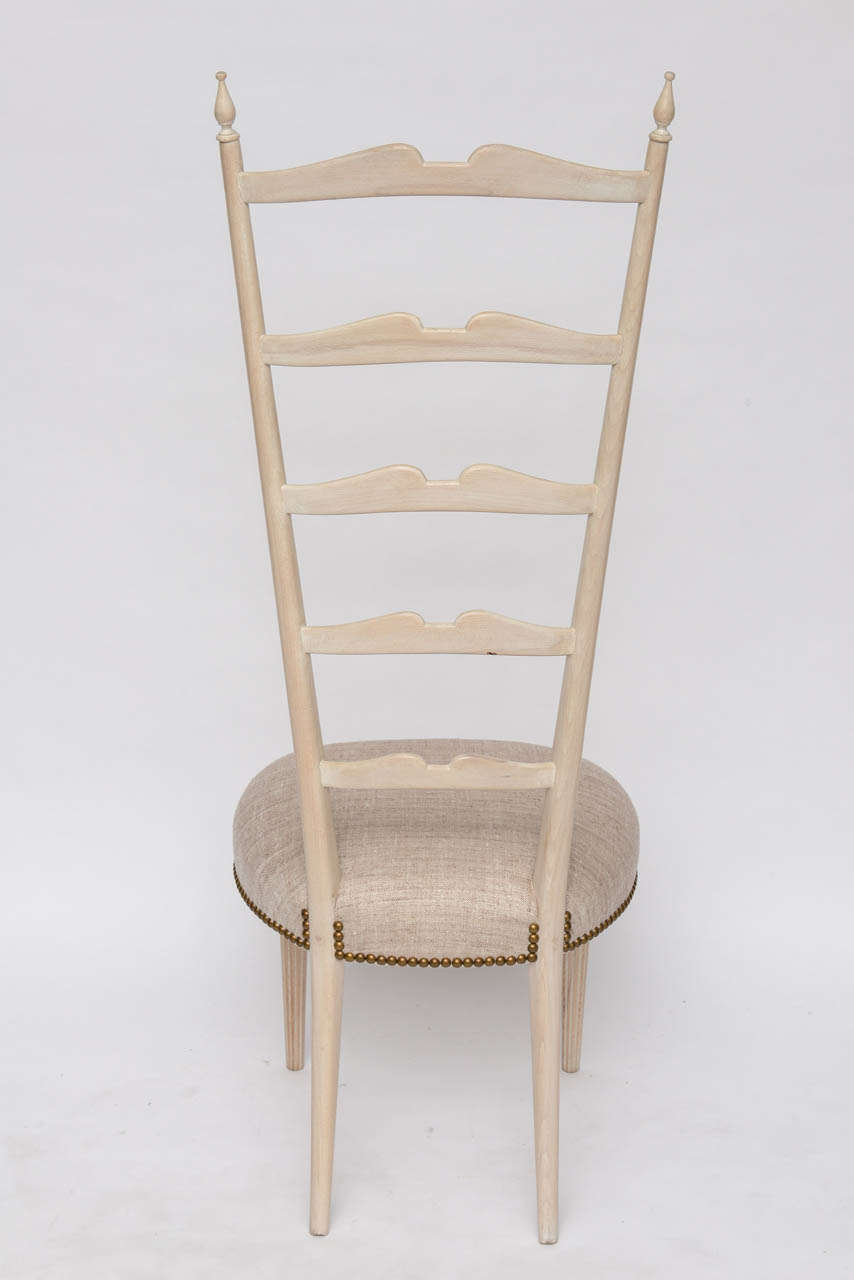 Tall 50's Italian Ladder Back Chair For Sale at 1stDibs