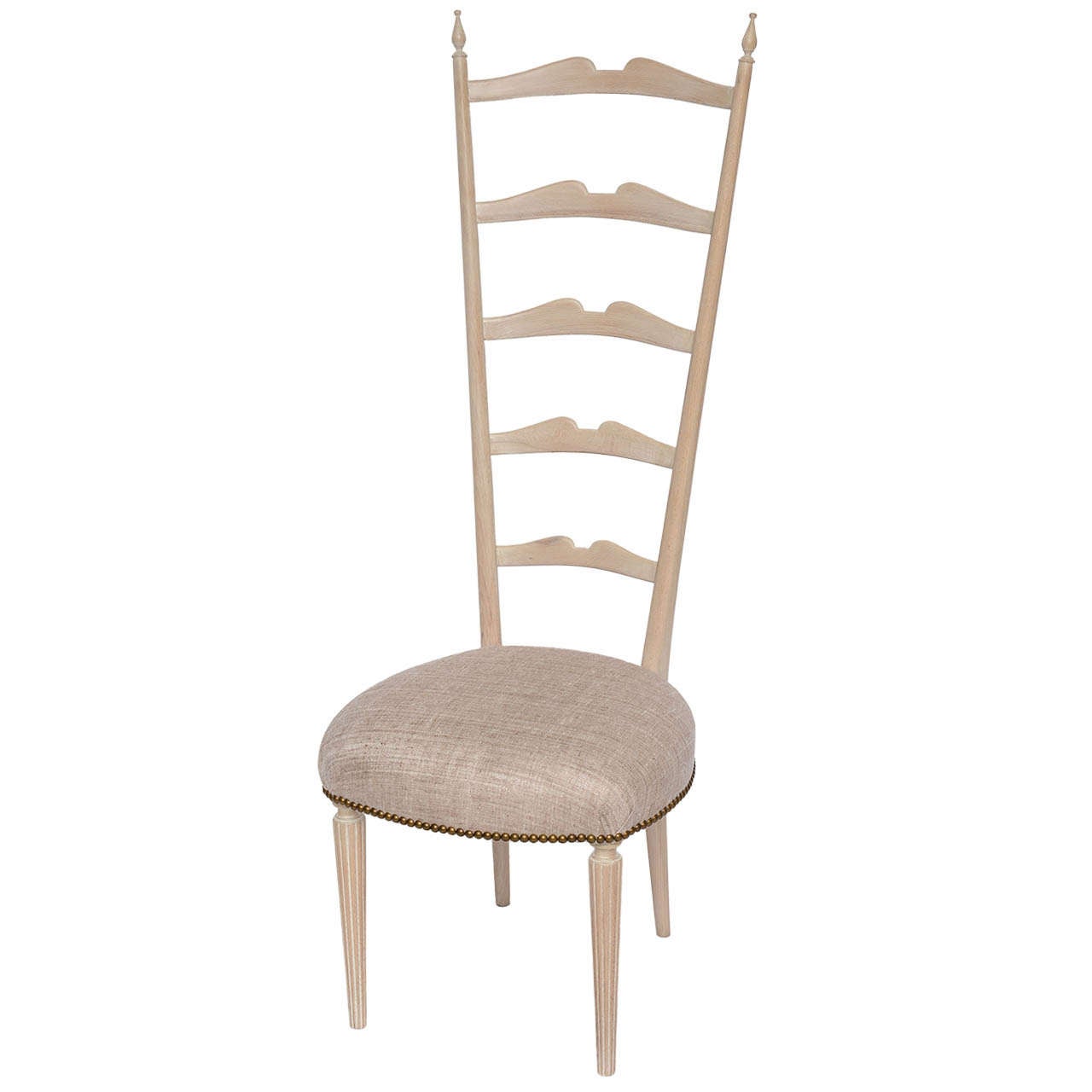 Tall 50's Italian Ladder Back Chair For Sale at 1stDibs