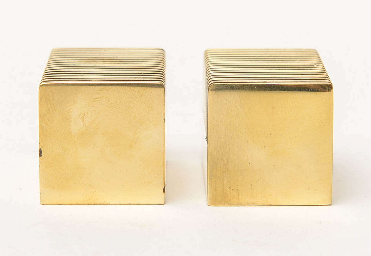 Pair of Austrian Bronze Modernist Place Card Holders 1
