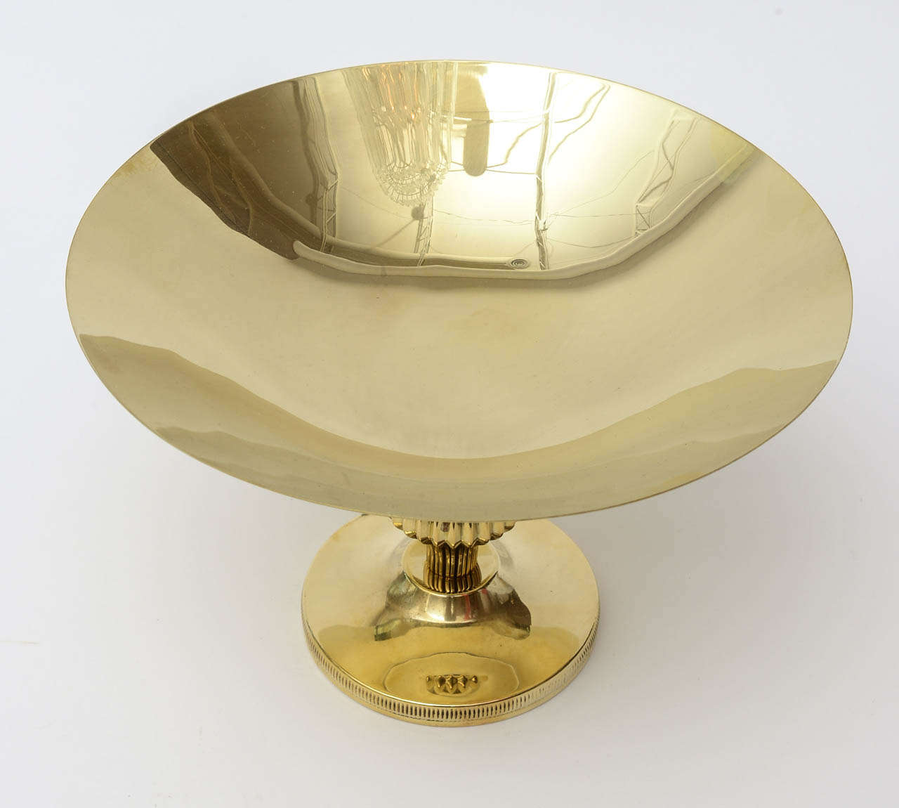American Polished Brass Parzinger Style Pedestal Bowl / SATURDAY SALE