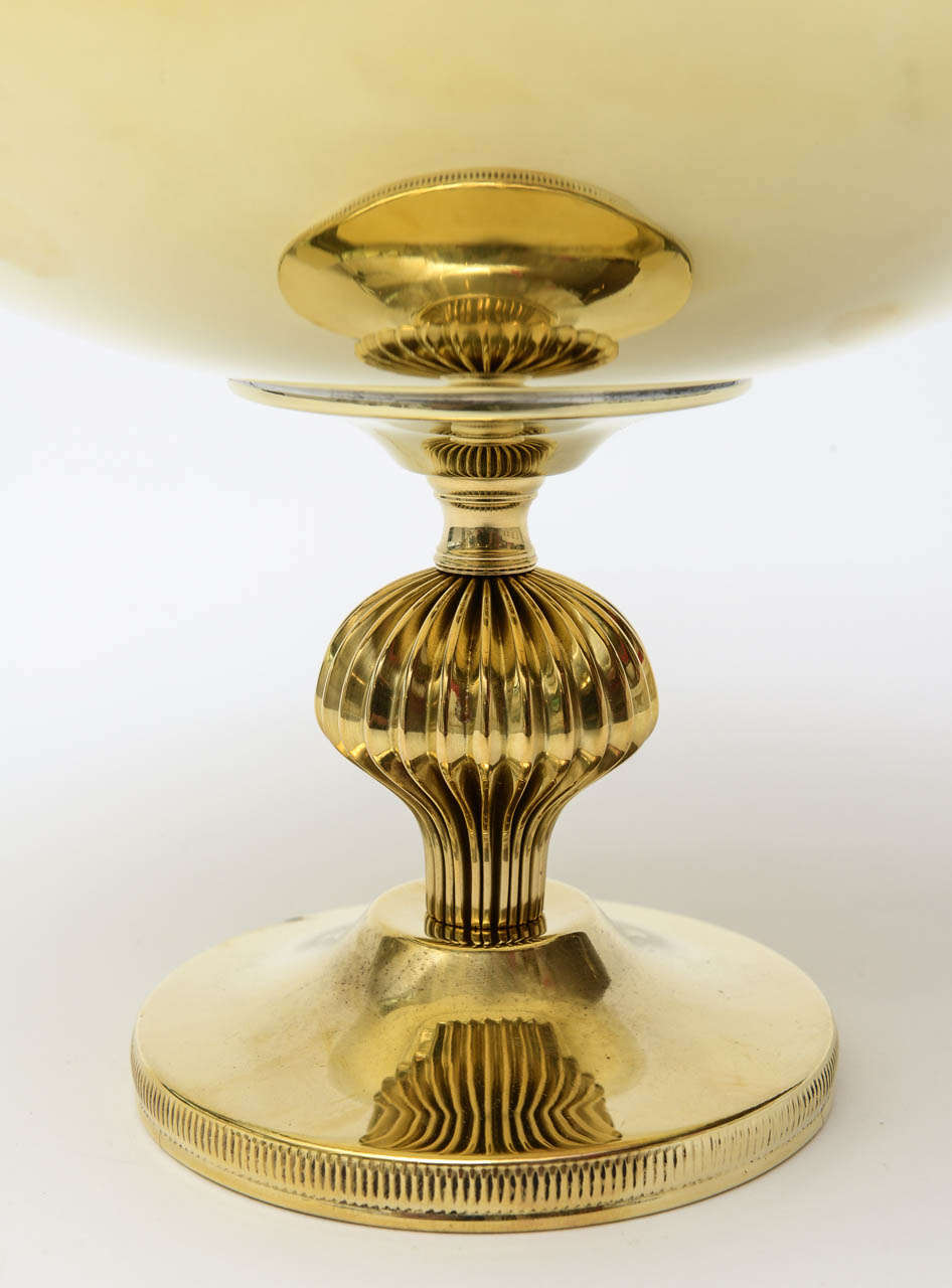 Mid-20th Century Polished Brass Parzinger Style Pedestal Bowl / SATURDAY SALE