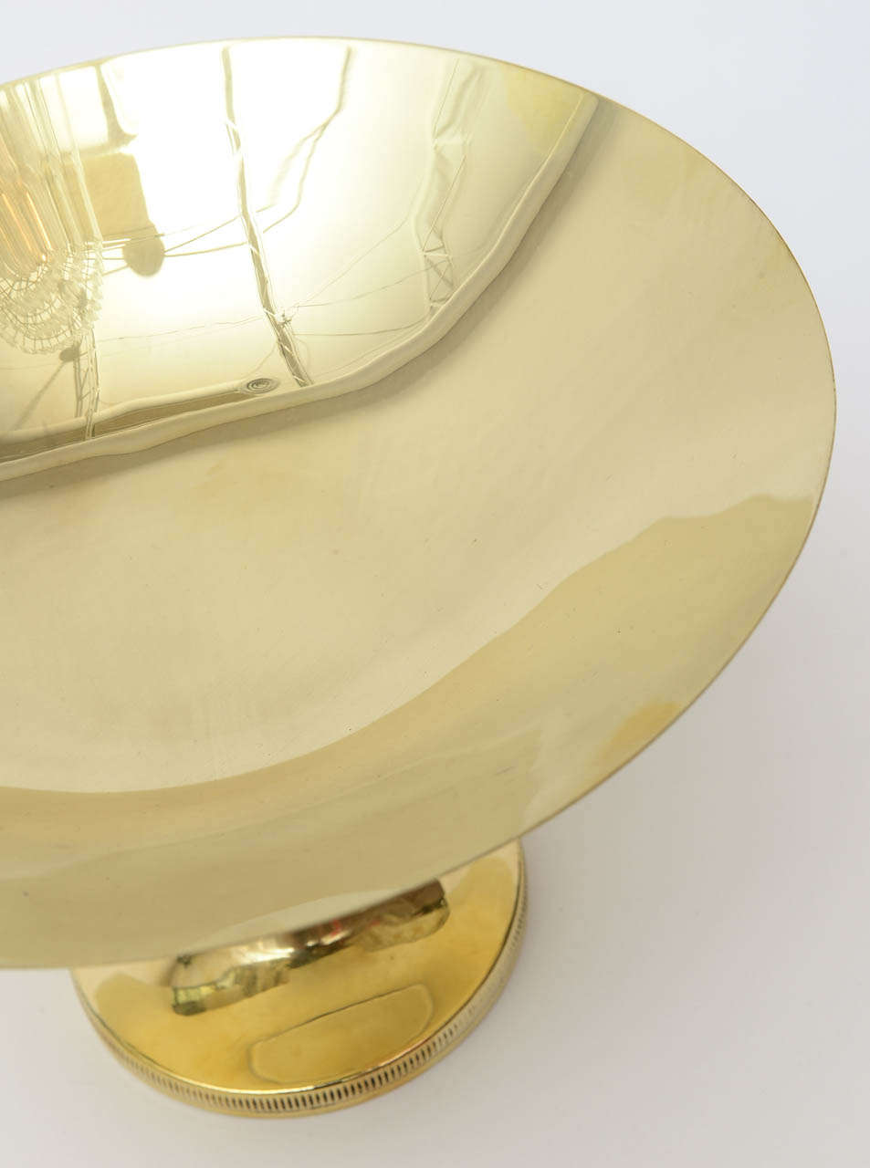 Polished Brass Parzinger Style Pedestal Bowl / SATURDAY SALE 1