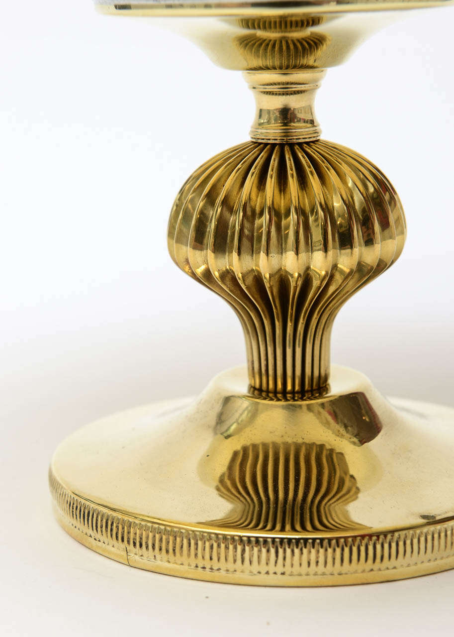 Polished Brass Parzinger Style Pedestal Bowl / SATURDAY SALE 3