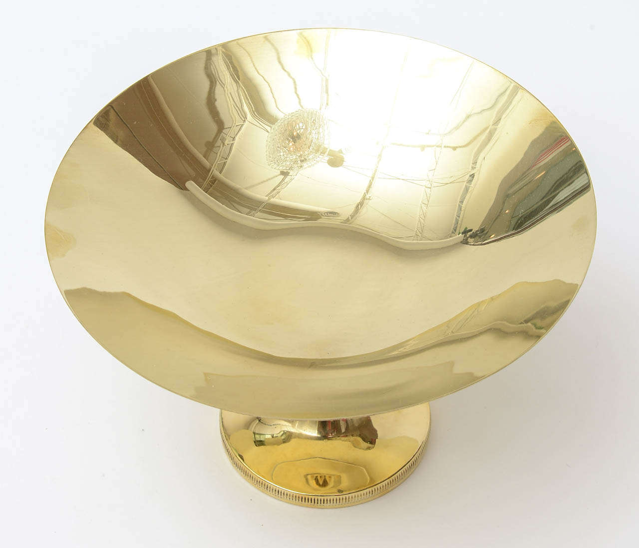 Polished Brass Parzinger Style Pedestal Bowl / SATURDAY SALE 4
