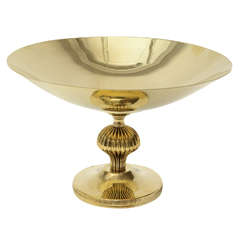 Vintage Polished Brass Parzinger Style Pedestal Bowl / SATURDAY SALE