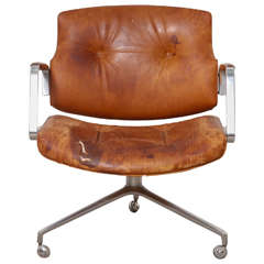 Executive Preben Fabricius and Jorgen Kastholm Swiveling Lounge Chair