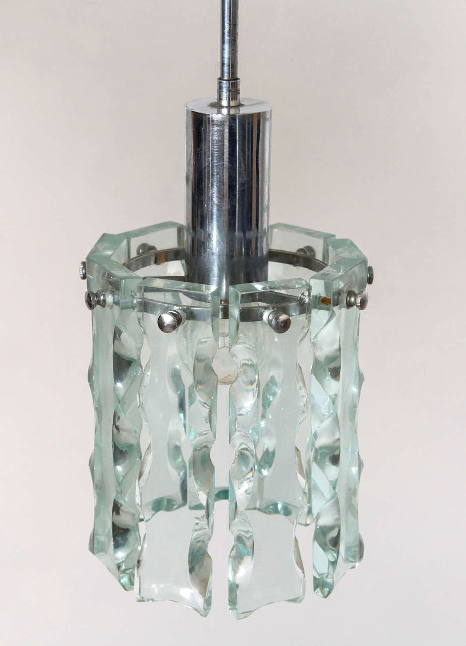 Crystal Pendant in Style of Fontana Arte In Good Condition For Sale In Antwerp, BE