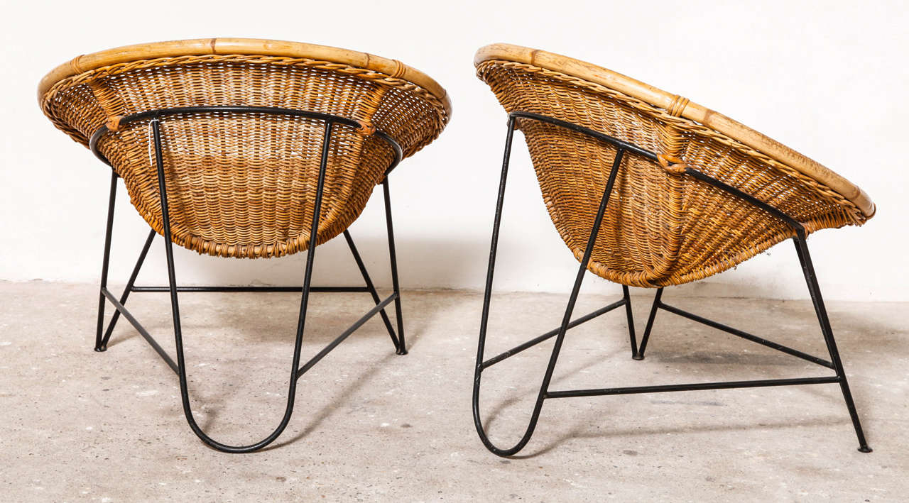 Mid-Century Modern Rare Iconic Rattan Chairs Designed by Dirk Van Sliedrecht for Rohe Noordwolde