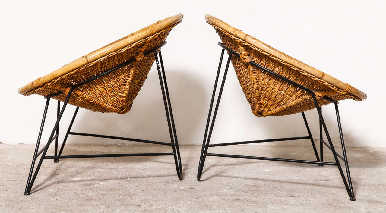 Dutch Rare Iconic Rattan Chairs Designed by Dirk Van Sliedrecht for Rohe Noordwolde