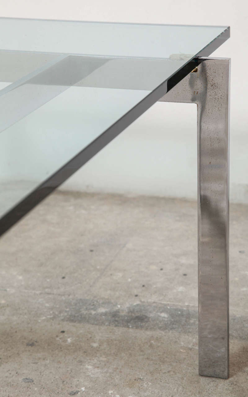 Brushed Mid-Century Modern Minimalistic Coffee Table Designed by Poul Kjaerholm