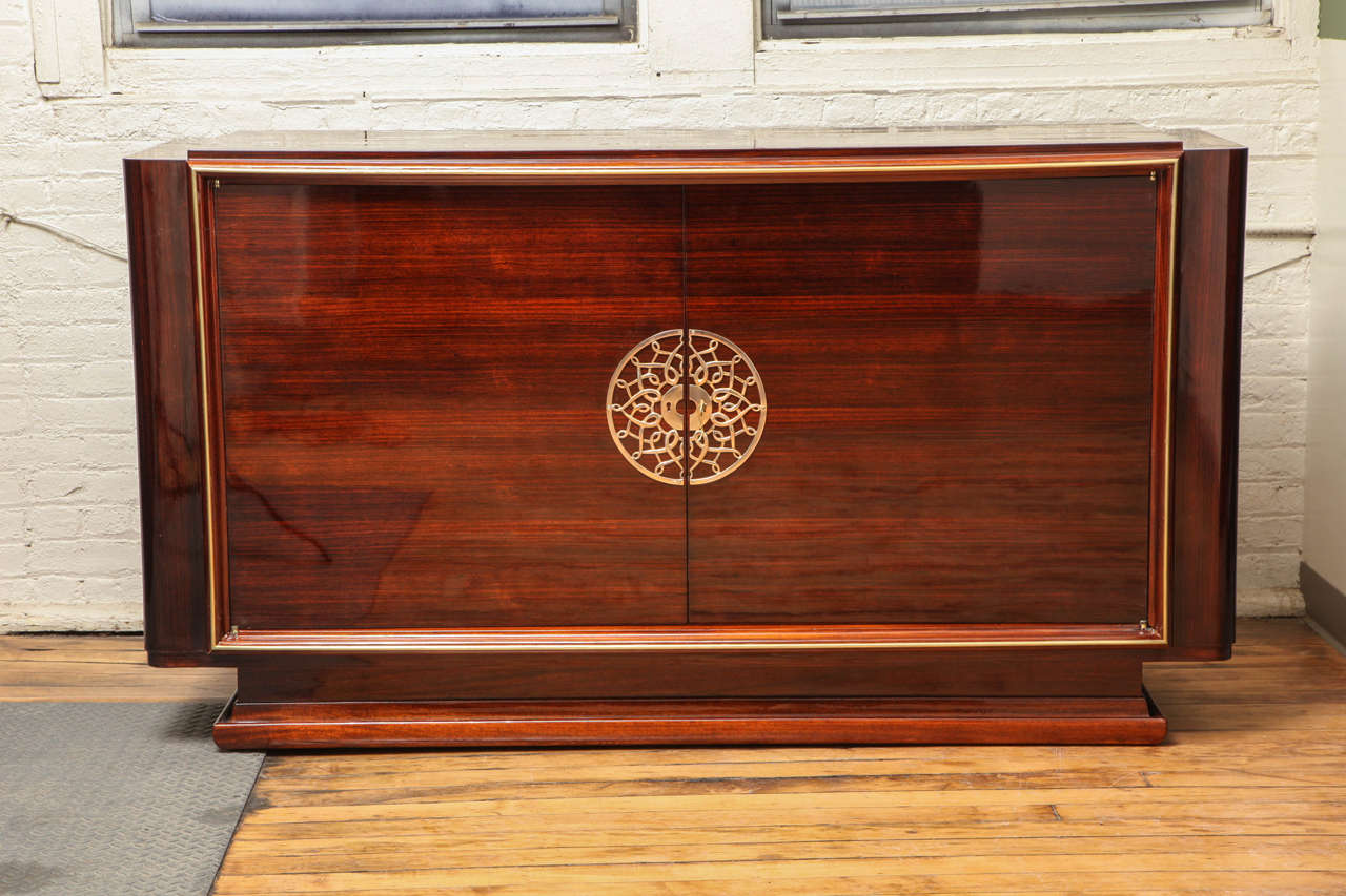 Art Deco sideboard.  Mahogany with original bronze hardware.