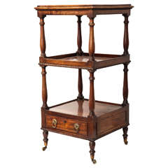 19th Century English Mahogany Low Etagere