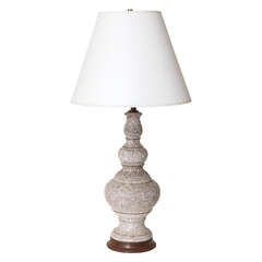 Mid-20th Century Baluster Form Pottery Lamp