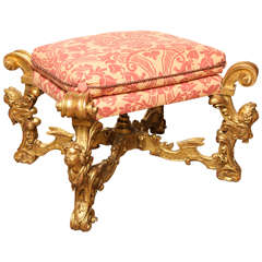 Italian Carved and Gilt Wood Tabouret