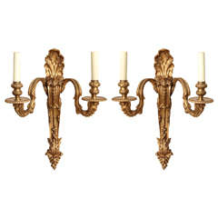 Pair of Two-Light French, Louis XVI Style Sconces