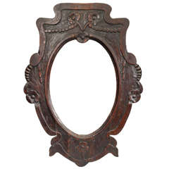 18th Century Italian Mahogany Hand-Carved Frame
