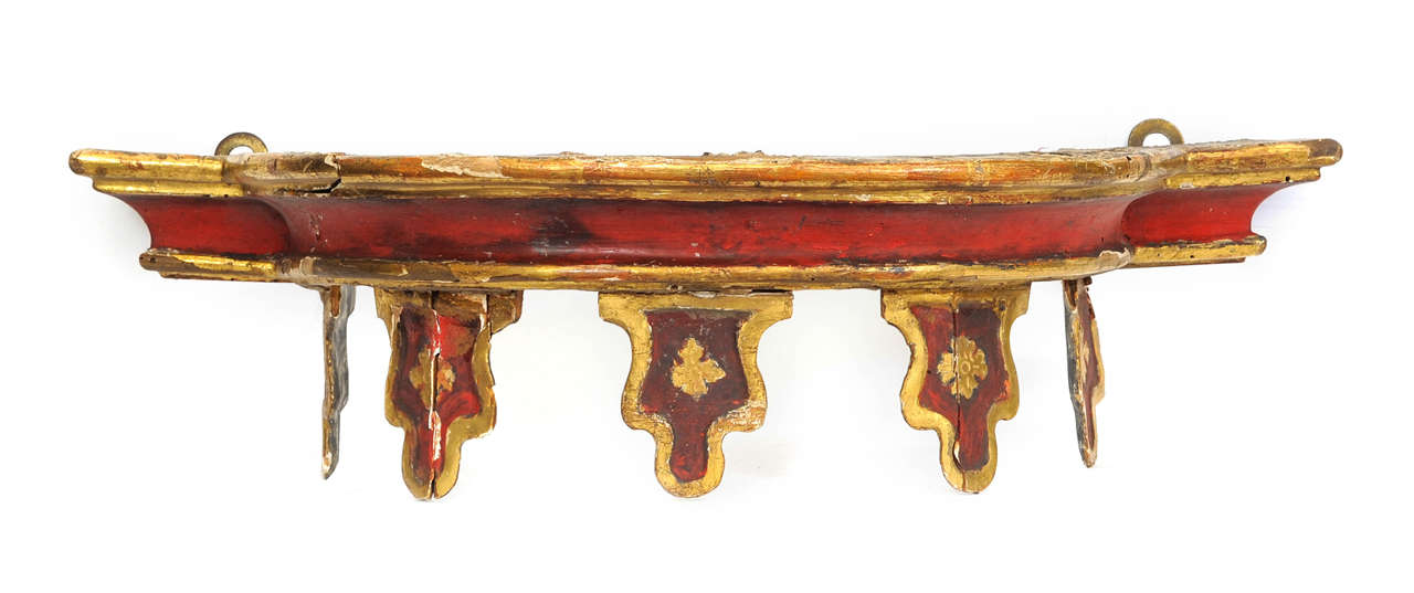 17th century Italian lacquered and gilded crown, bed corona.