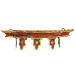 17th Century Italian Lacquered and Gilded Bed Corona