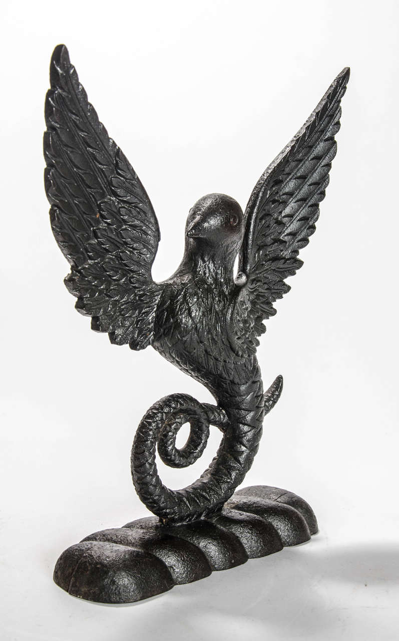 19th Century Regency Period Door Stop of a Mythical Winged Serpent Bird, circa 1830 For Sale