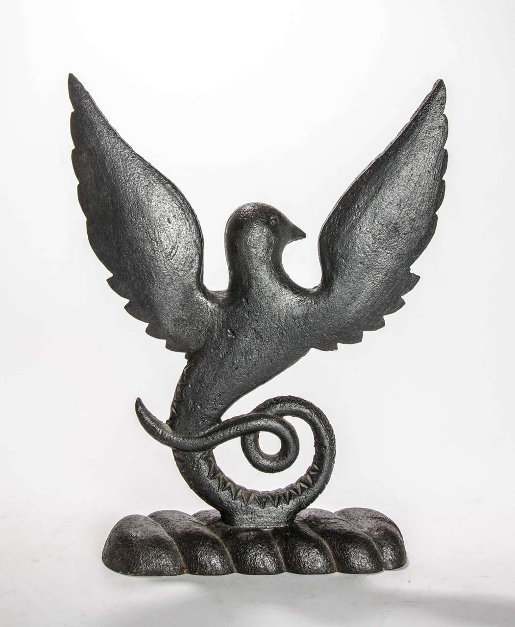 Bronze Regency Period Door Stop of a Mythical Winged Serpent Bird, circa 1830 For Sale