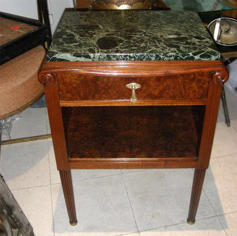 MAURICE DUFRENE pair of 1925s art deco bedside tables