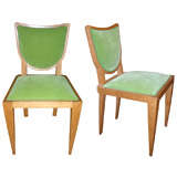 JEAN ROYERE pair of  chair newly upholstered in mohair velvet