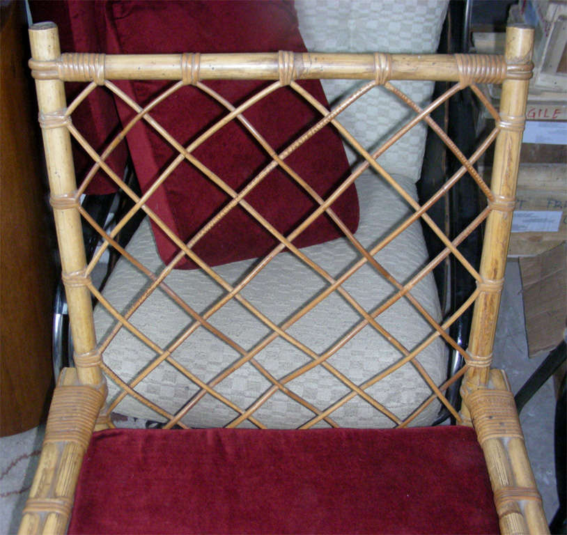 Louis Sognot Pair of Rattan Armchair with Good Condition Rattan 2