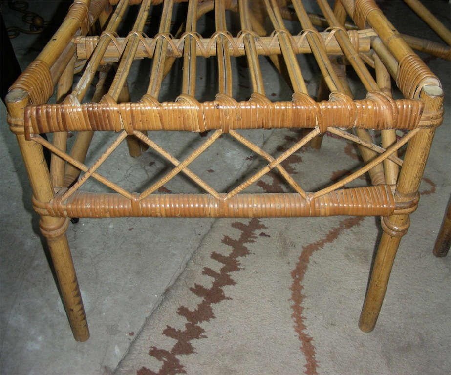 Louis Sognot Pair of Rattan Chair in Good Rattan Condition For Sale 4
