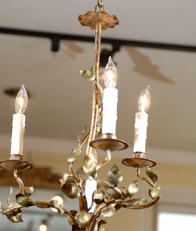 metal leaf chandelier