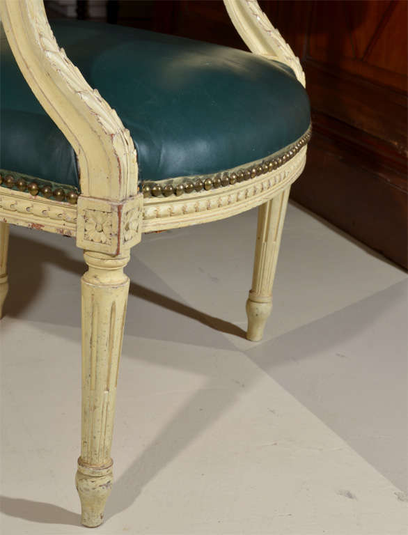 Louis XVI Style Painted Fauteuil Arm Chairs 3