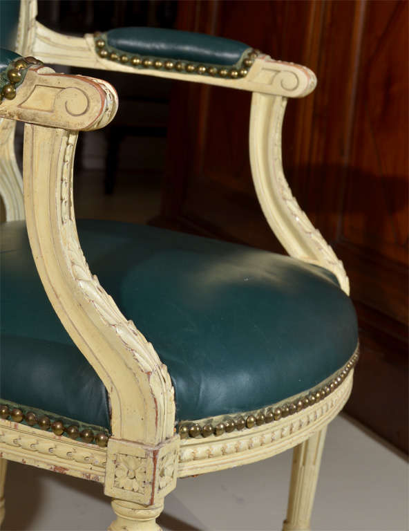 Louis XVI Style Painted Fauteuil Arm Chairs 4