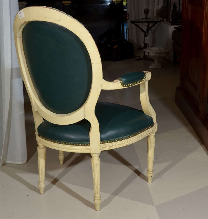 Louis XVI Style Painted Fauteuil Arm Chairs 6