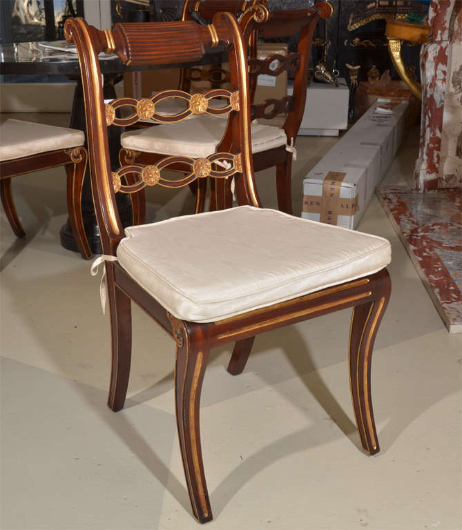 20th Century Mahogany & Gilt Side Chairs