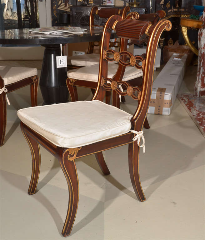 Mahogany & Gilt Side Chairs 2