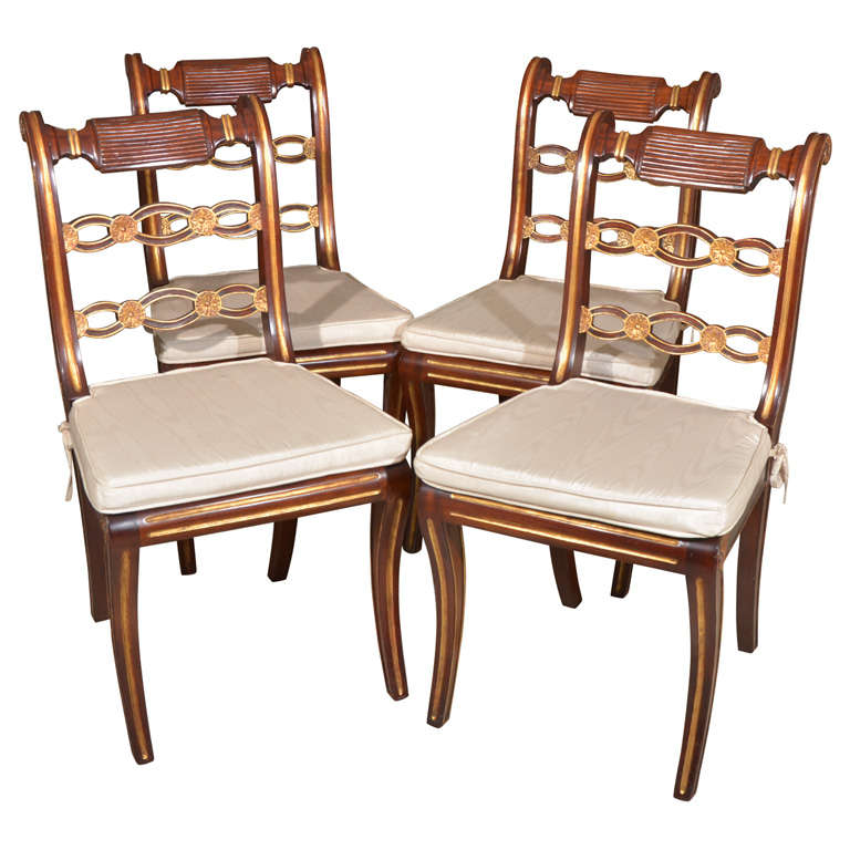 Mahogany & Gilt Side Chairs