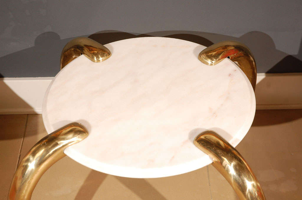 Marble and Brass tusk side table 2