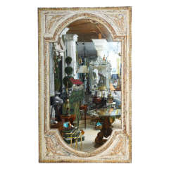 7 1/2 Foot  Antique Boiserie Carved Wood French Mirror