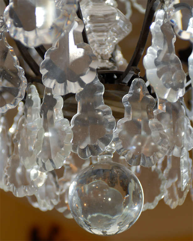 Large Early 20th Century Louis XV Style Crystal and Bronze Nine-Light Chandelier For Sale 6