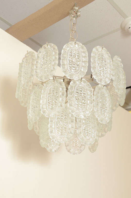 Three Tier German Bobble Glass Chandelier.